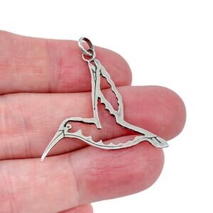 Vintage Sterling Silver 925 | Hummingbird Outline Pendant